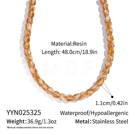 11MM Vintage Resin Polygon Beaded Necklaces IT6760-1-1