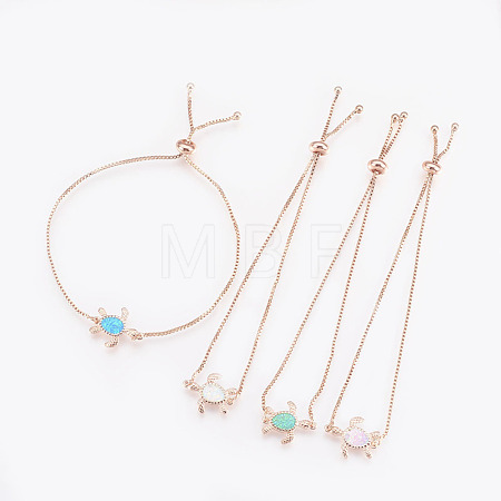 Adjustable Brass Bolo Bracelets BJEW-L618-02RG-1