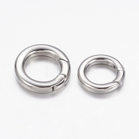 Tarnish Resistant 304 Stainless Steel Spring Gate Rings STAS-G134-13P-15mm-1
