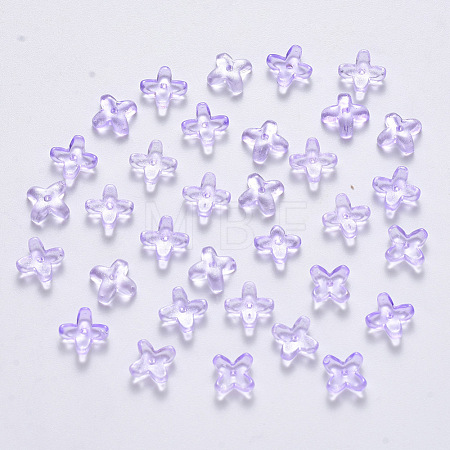 Transparent Spray Painted Glass Beads GLAA-R211-06-C02-1