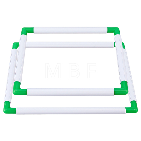 2Pcs 2 Styles Rectangle Plastic Embroidery Hoops TOOL-HS0001-01A-1