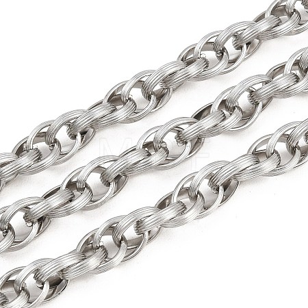 304 Stainless Steel Textured Rope Chains CHS-C022-06P-1