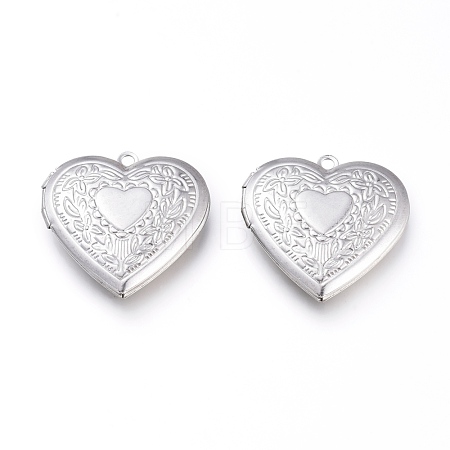 Non-Tarnish 304 Stainless Steel Locket Pendants STAS-K192-14P-1