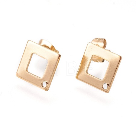 Ion Plating(IP) 304 Stainless Steel Stud Earring Findings STAS-O119-13G-1