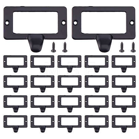 25Pcs Rectangle Zinc Alloy Label Frame Card Holder AJEW-FH0008-75C-1