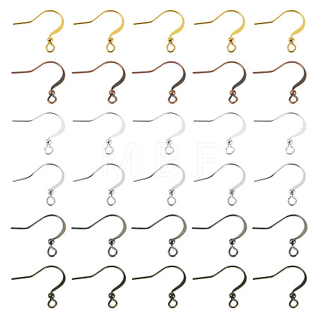 60Pcs 6 Colors Brass French Earring Hooks KK-TADJ0001-10-1
