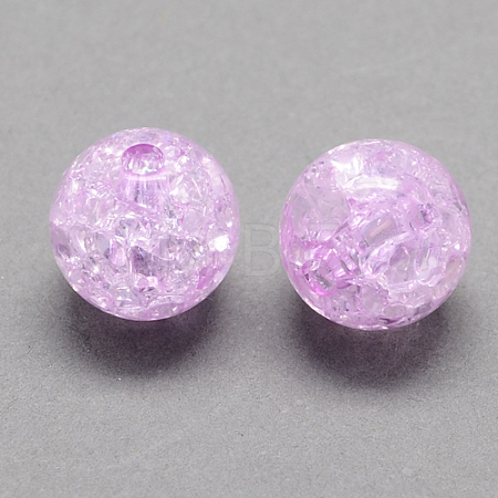 Transparent Crackle Acrylic Beads CACR-R008-8mm-02-1
