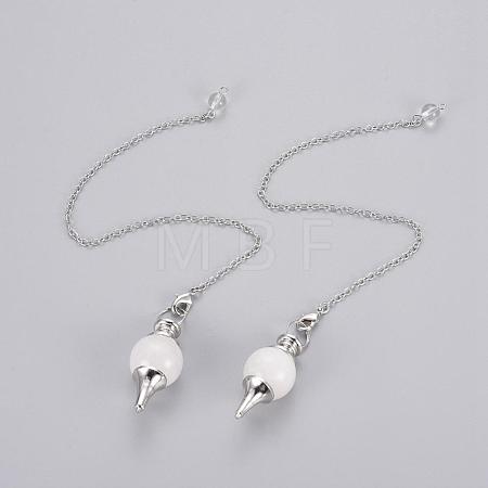 Natural Crystal Sphere Dowsing Pendulums X-BJEW-E292-A10-1