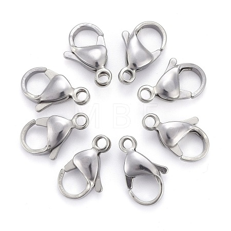 Tarnish Resistant 304 Stainless Steel Lobster Claw Clasps X-STAS-F182-01P-A-1