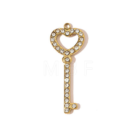 304 Stainless Steel Rhinestone Pendants STAS-OY007-75G-1