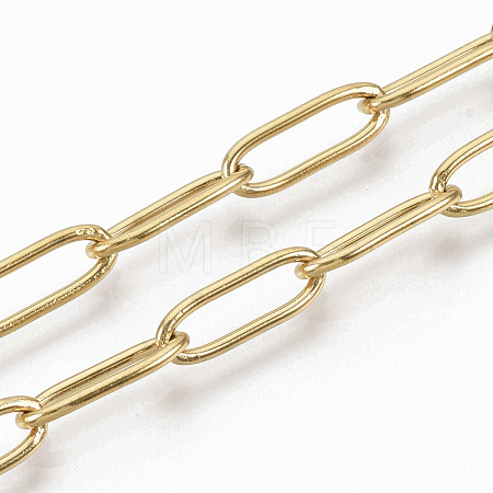 PVD Vacuum Plating 304 Stainless Steel Paperclip Chains CHS-S006-JN957-2-1