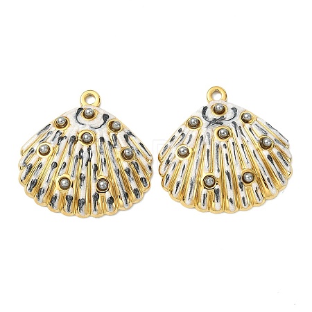 Ocean 304 Stainless Steel Enamel Pendants STAS-T076-08D-04G-1
