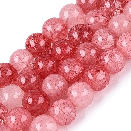 Baking Paint Crackle Glass Beads Strands GLAA-Q106-03A-23-1