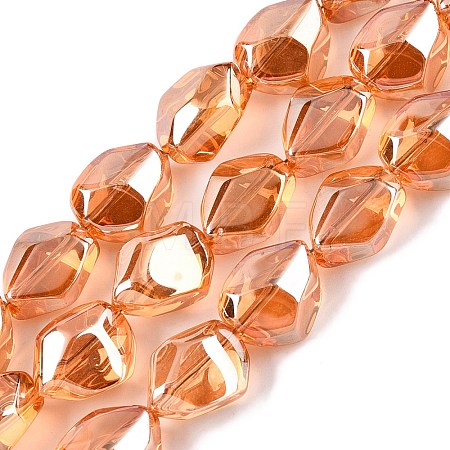Electroplate Glass Beads Strands EGLA-T021-10D-1