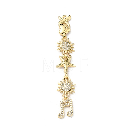 Brass Micro Pave Clear Cubic Zirconia Big Pendants KK-B176-02G-03-1