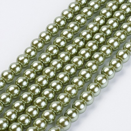 Eco-Friendly Glass Pearl Beads Strands HY-A008-10mm-RB055-1