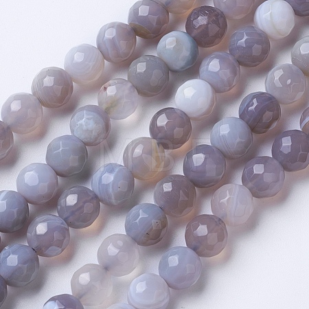 Natural Banded Agate Beads Strands G-G754-02-10mm-1