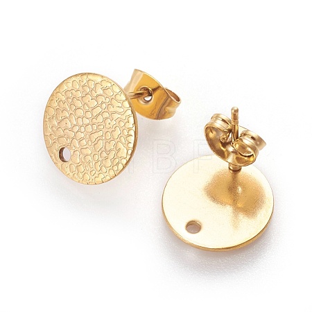 Ion Plating(IP) 304 Stainless Steel Ear Stud Findings STAS-O119-15C-G-1