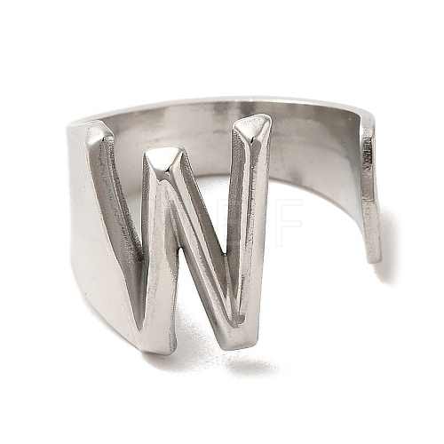 Non-Tarnish 201 Stainless Steel Finger Rings RJEW-H223-04P-W-1