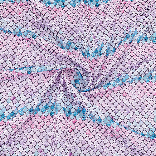Fish Scale Pattern Polyester-Cotton Fabric DIY-WH0430-114C-1