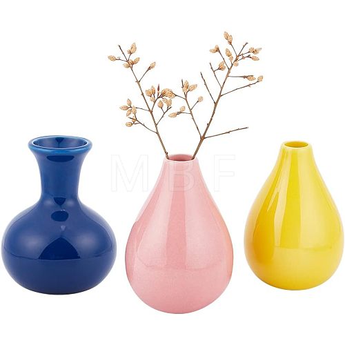  6Pcs 6 Colors Mini Ceramic Succulent Planter Pots BOTT-NB0001-03-1