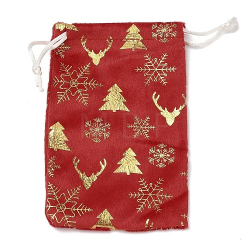 Gold Stamping Christmas Velvet Storage Bags ABAG-Q053-01A-02B-1