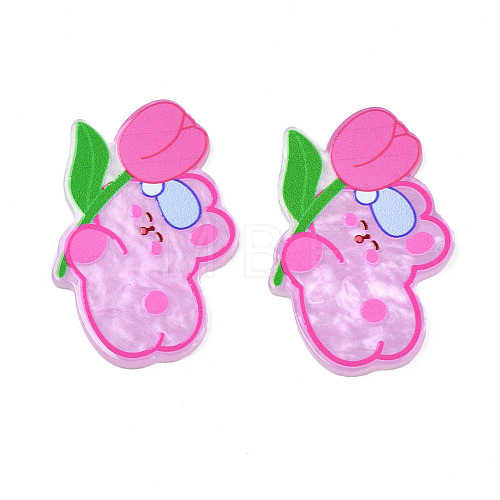 Transparent Printed Acrylic Cabochons TACR-N016-13B-1