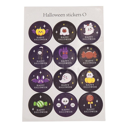 Halloween Theme Plastic Stickers STIC-C009-01J-1