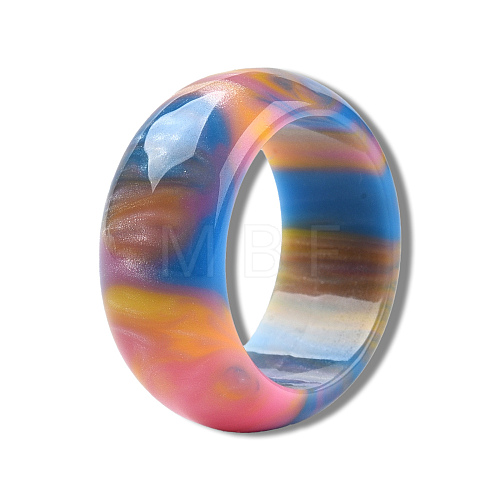 Resin Wide Chunky Finger Ring for Women RJEW-N041-01-C04-1