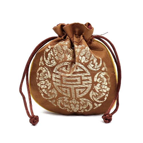 Chinese Style Cloth Pouches Drawstring Bags for Jewelry Storage PW-WG63765-17-1