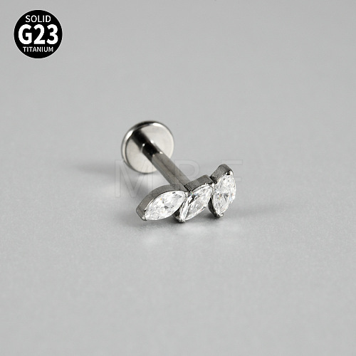 G23 Titanium Micro Pave Cubic Zirconia Cartilage Earrings WG0CACB-09-1