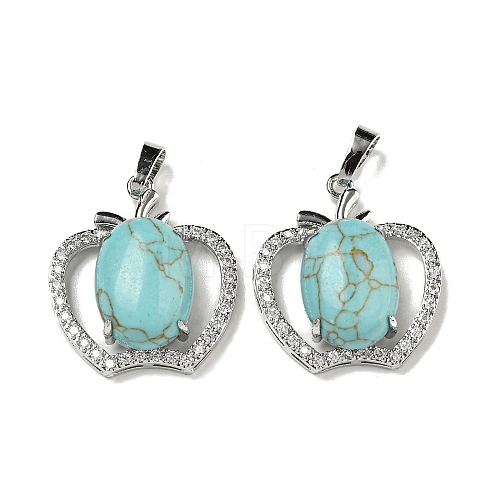 Synthetic Turquoise with Clear Cubic Zirconia Pendants G-G133-03P-22-1