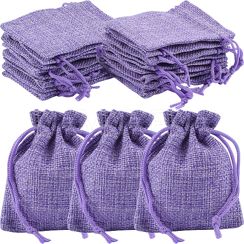 Beebeecraft 24Pcs Burlap Packing Pouches Drawstring Bags ABAG-BBC0001-07C-1