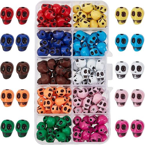 SUPERFINDINGS 160Pcs 10 Colors Opaque Acrylic Beads SACR-FH0001-03-1