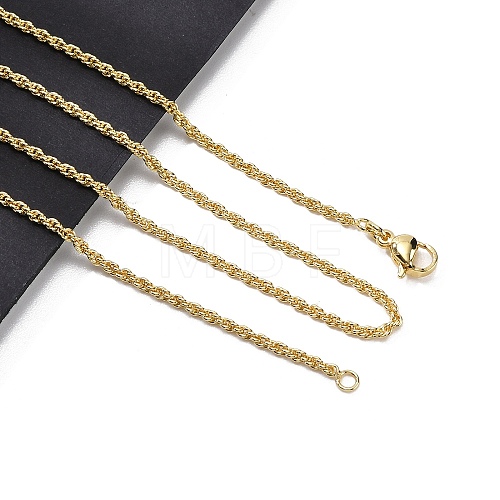 2mm Brass Rope Chain Necklaces for Men Women NJEW-G160-20G-1