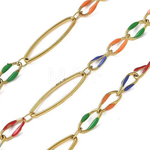 304 Stainless Steel Enamel Link Chains CHS-U003-01G-01-1