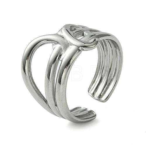 Non-Tarnish 304 Stainless Steel Open Cuff Ring RJEW-L110-002P-1