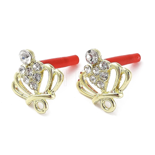 Rack Plating Golden Alloy Stud Earrings Finding EJEW-B030-01G-02-1