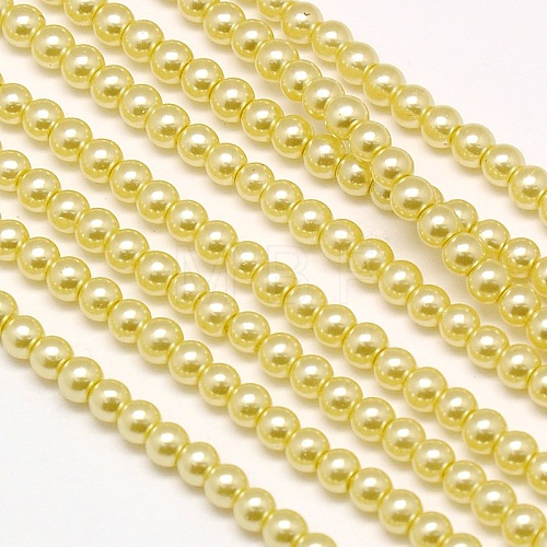 Eco-Friendly Dyed Glass Pearl Round Beads Strands HY-A002-4mm-RB036-1