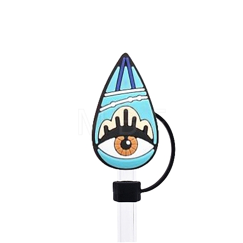 Evil Eye Silicone Cartoon Style Dustproof Straw Cap PW-WG46E63-14-1