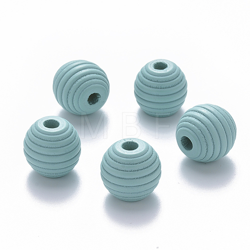 Painted Natural Wood Beehive European Beads WOOD-Q040-019A-A01-1