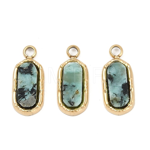 Natural African Turquoise(Jasper) Rectangle Charms STAS-I325-141B-G-1