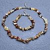 Natural Red Agate Chip Beaded Necklaces for Women IW6789-51-1