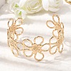 Boho 304 Stainless Steel Hollow Link Cuff Bangles SA-CBA1E89-01C-G-2