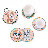 DIY 8Pcs Dog Coasters Diamond Art Painting Kit with Holder PW-WGE8F26-01-3