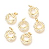 Brass Micro Pave Clear Cubic Zirconia Charms X-ZIRC-O036-31G-1