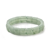 Square Natural Green Aventurine Beads Stretch Bracelets for Women Men BJEW-C097-06O-5