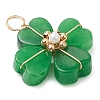 Dyed Natural Malaysia Jade Clover Pendants PALLOY-JF03180-05-3