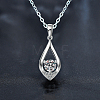 Teardrop 925 Sterling Silver Crystal Moissanite Pendant Necklaces for Women FS-WGA8F32-02-1