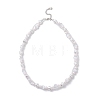 Plastic Imitation Pearl with Cat Eye Round and Nuggets Beaded Necklaces for Women NJEW-JN05714-4